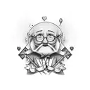 blank heart with the words "grandpa" tattoo design idea