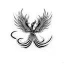 phoenix & snake tattoo design idea