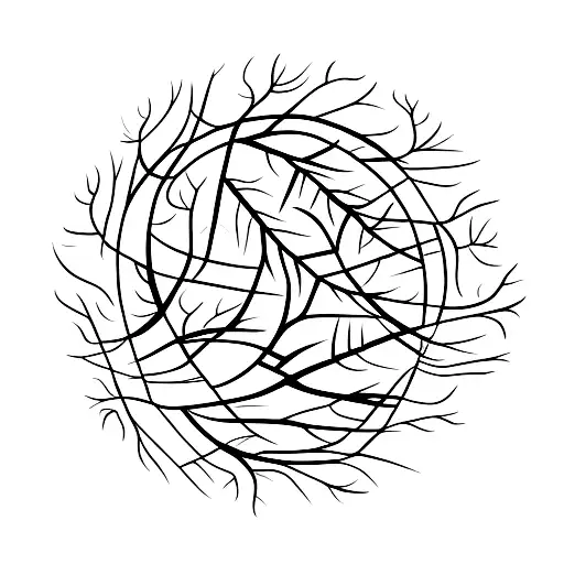 a leafless tree surrounded by a circle tattoo design idea