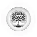 a leafless tree surrounded by a circle tattoo design idea