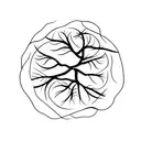 a leafless tree surrounded by a circle tattoo design idea