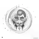 Man with a moon  tattoo design idea