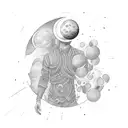 Man with a moon  tattoo design idea