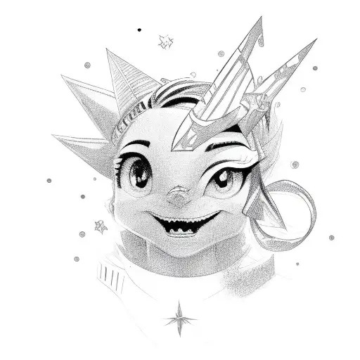 star and Twilight  with Lett N tattoo design idea