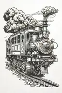 train jeep combo tattoo design idea