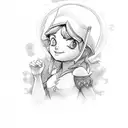 Wendy from Peter Pan and rainbow tattoo design idea