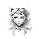 Wendy from Peter Pan and rainbow tattoo design idea