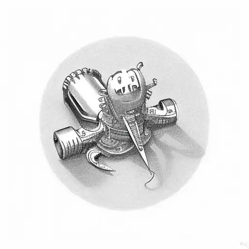 a claw from a clawmaschine with a toy where stay Cicalone with an Etikett where stay established 2000 tattoo design idea