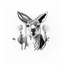 Australian landscape with kangaroos tattoo design idea