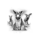 Australian landscape with kangaroos tattoo design idea