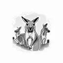 Australian landscape with kangaroos tattoo design idea