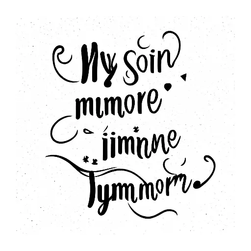 my son's name "Luca" with the lyric "live a life you will remember"  tattoo design idea