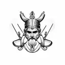 Zeus with fencing tattoo design idea