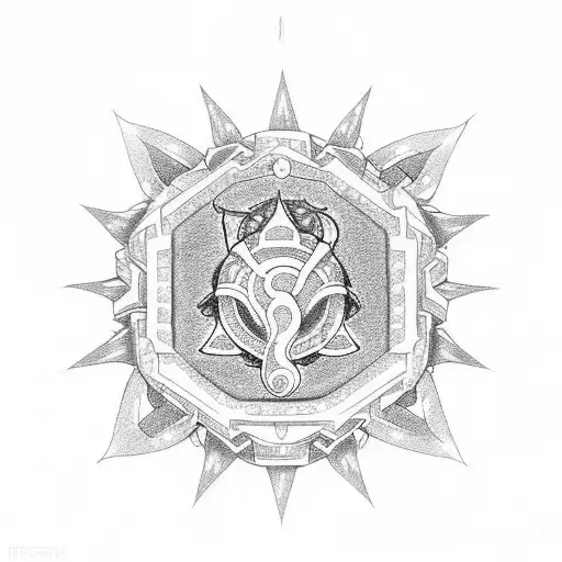 pothala earrings with 4 stars inside and shenron tattoo design idea