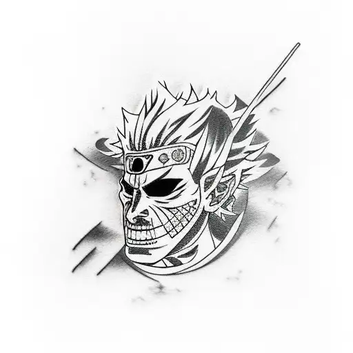Sukuna from jujutsu kaisen tatto with sasuke curse mark from naturo  tattoo design idea