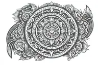 aztec calendar tattoo design idea