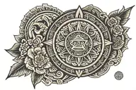 aztec calendar tattoo design idea
