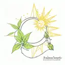 Zack, sunshine, peridot, miracle  tattoo design idea