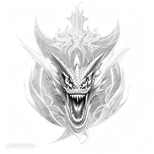 dragon with evil tattoo design idea