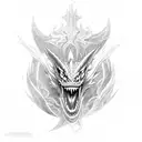 dragon with evil tattoo design idea