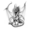 dragon with evil tattoo design idea