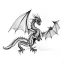 dragon with evil tattoo design idea