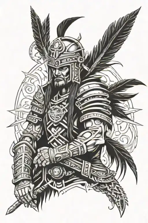 Comanche warrior villain themed tattoo tattoo design idea