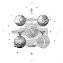  vertical solar system tattoo design idea