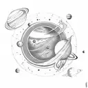  solar system on the back tattoo design idea