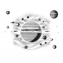  solar system on the back tattoo design idea