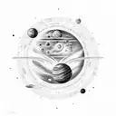  solar system tattoo design idea