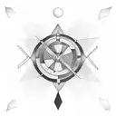  linear solar system tattoo design idea