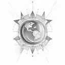  linear solar system tattoo design idea