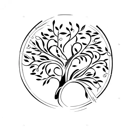 willow tree of life tattoo design idea
