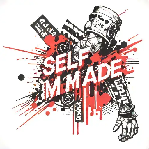 SELF MADE TEXT ON ARM tattoo design idea