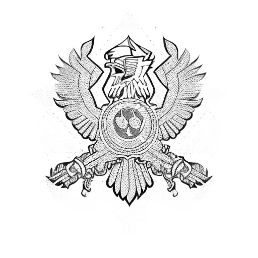 Millitary Jet with pattern background tattoo design idea