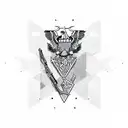 Millitary Jet with pattern background tattoo design idea