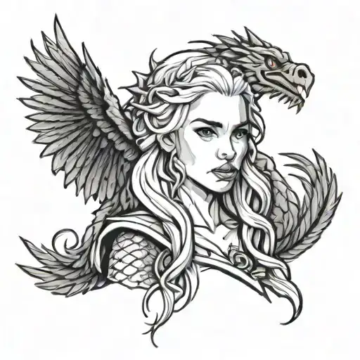 Daenerys Targaryen game of thrones tattoo design idea