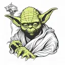 Star Wars Yoda. "Do or do not. There is no try" underneath tattoo design idea