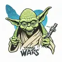 Star Wars Yoda. "Do or do not. There is no try" underneath tattoo design idea