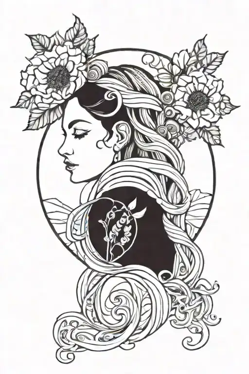 virgo woman tattoo design idea