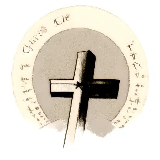 christian cross with the phrase this too shall pass tattoo design idea
