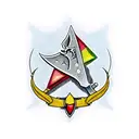 Broken double edge sword with olives wreathes wrapping around it holding it together  tattoo design idea