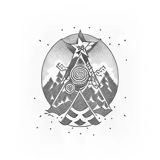 hippie country music tattoo design idea