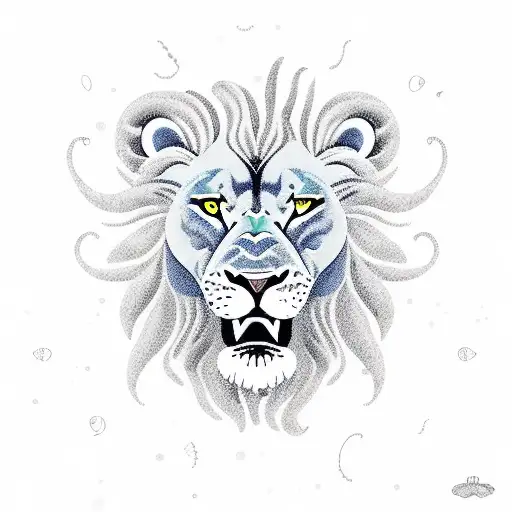A sea-themed new-school design featuring a lion and a crab tattoo design idea