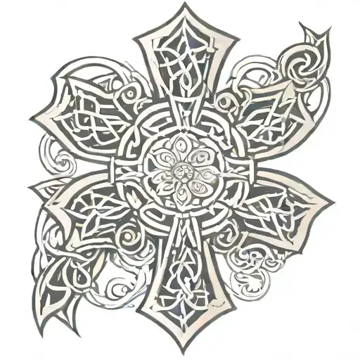 celtic cross wrapped tattoo design idea