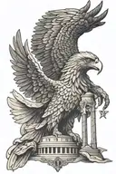 Polish eagle and statue of liberty tattoo design idea