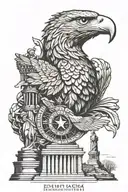 Polish eagle and statue of liberty tattoo design idea