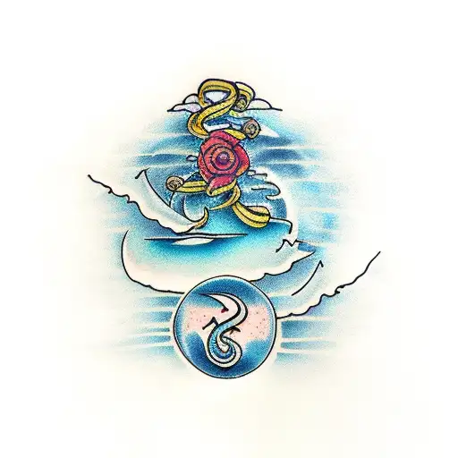  four elements of nature tattoo design idea