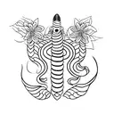 cobra com flores  tattoo design idea